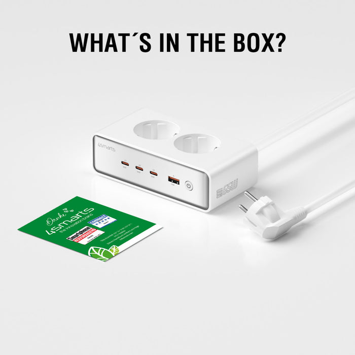 Fjöltengi með USB-3C/1A Desk Charger GaN 65W