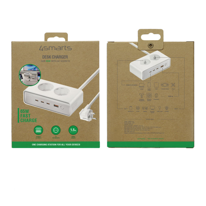 Fjöltengi með USB-3C/1A Desk Charger GaN 65W
