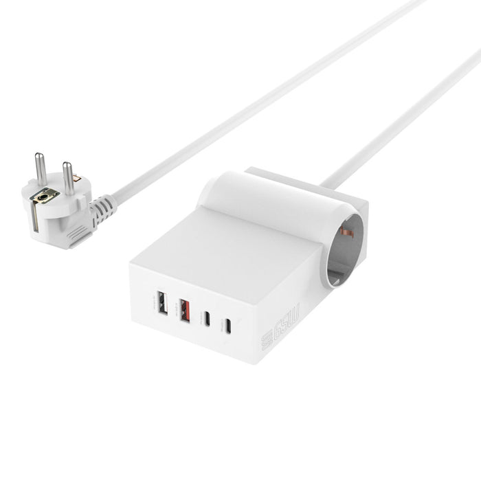 Fjöltengi með USB-2C/2A Power Strip Desk GaN 65W