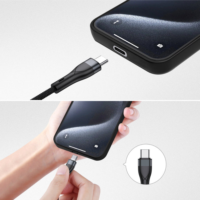 Snúra USB-C/A fjölhleðsla 15W 1,2m