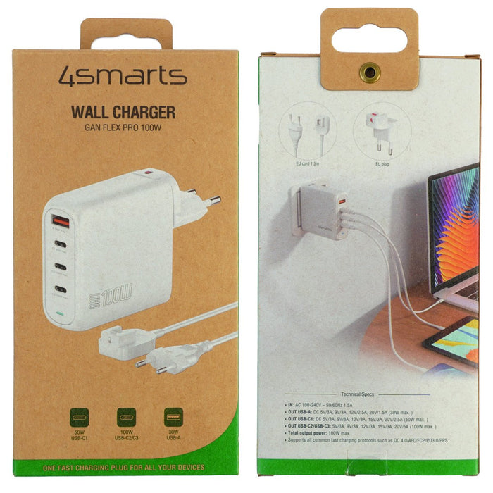 Hleðslutæki USB-3C/1A Flex Pro 100W GaN