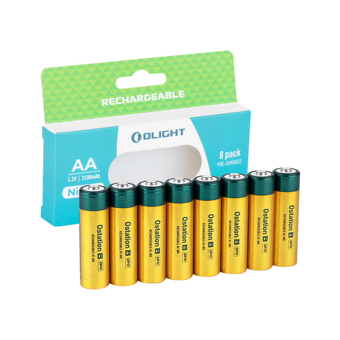 Ostation B pro afkastamiklar AA hleðslurafhlöður 2100mAh 8 stk.