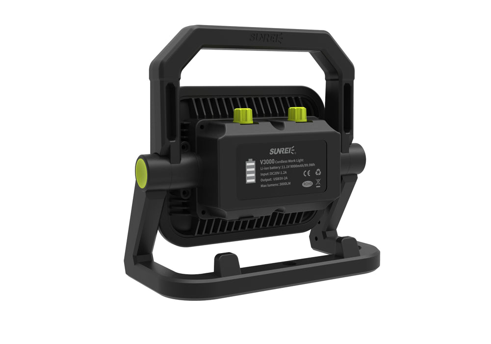 V3000 PRO 3.000 lm kastari með 9000mAh rafhlöðu