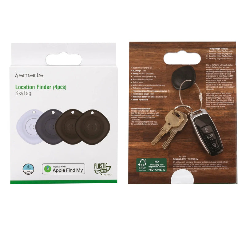 Staðsetningartæki SkyTag - Sett 2x svart, 1x hvítt, 1x blátt 4smarts