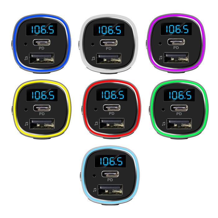 Bílhleðslutæki USB-C/A Bluetooth FM Transmitter