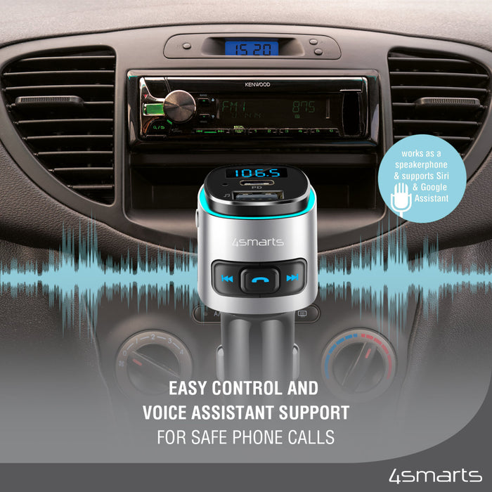 Bílhleðslutæki USB-C/A Bluetooth FM Transmitter