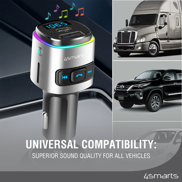 Bílhleðslutæki USB-C/A Bluetooth FM Transmitter