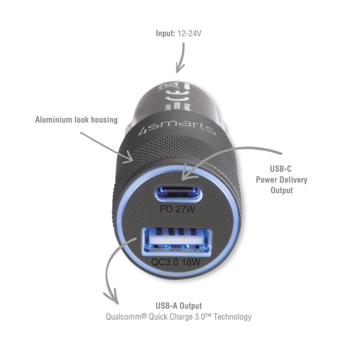 Bílhleðslutæki USB-C/A Rapid+ 27W