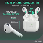 SkyBuds Pro þráðlaus heyrnartól með sílikon hulstrum - Hvít 4smarts