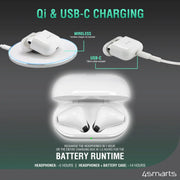 SkyBuds Pro þráðlaus heyrnartól með sílikon hulstrum - Hvít 4smarts