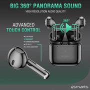 SkyBuds Pro þráðlaus heyrnartól með sílikon hulstrum - Svart 4smarts