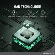 Fjöltengi með USB-2C/2A Power Strip Desk GaN 65W 4smarts