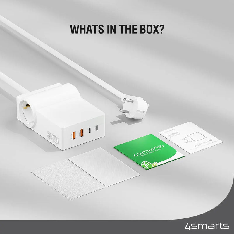 Fjöltengi með USB-2C/2A Power Strip Desk GaN 65W 4smarts