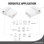 Fjöltengi með USB-2C/2A Power Strip Desk GaN 65W 4smarts