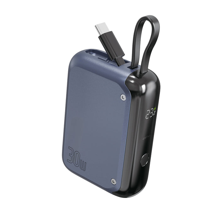 Hleðslubanki Pocket með innbyggðri USB-C snúru 10.000 mAh 30W