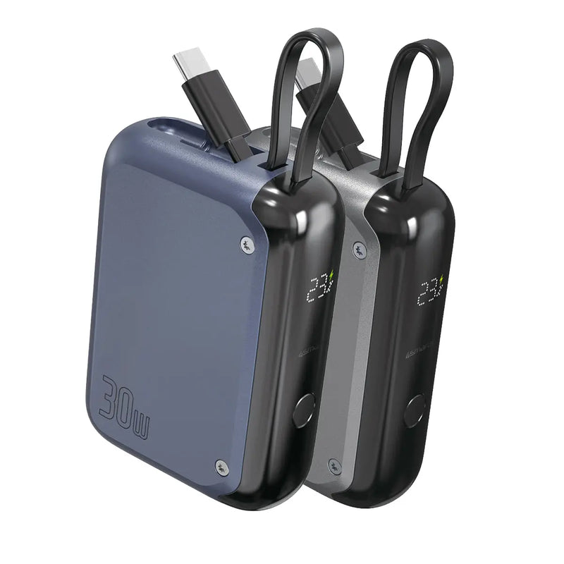 Hleðslubanki Pocket með innbyggðri USB-C snúru 10.000 mAh 30W 4smarts