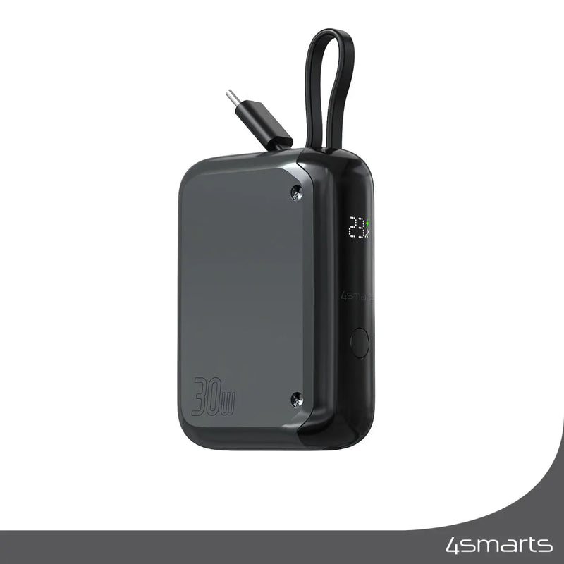 Hleðslubanki Pocket með innbyggðri USB-C snúru 10.000 mAh 30W 4smarts