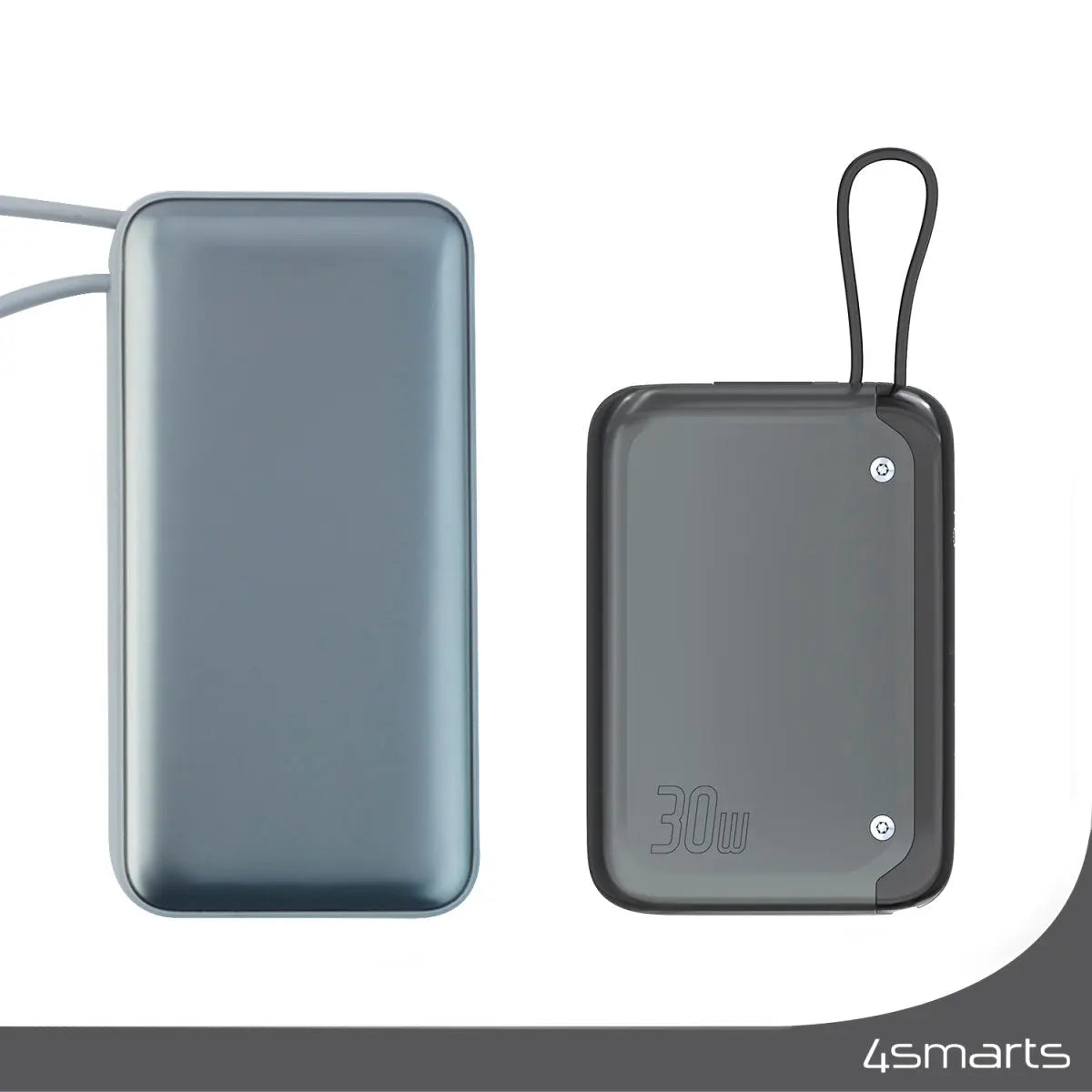 Hleðslubanki Pocket með innbyggðri USB-C snúru 10.000 mAh 30W 4smarts