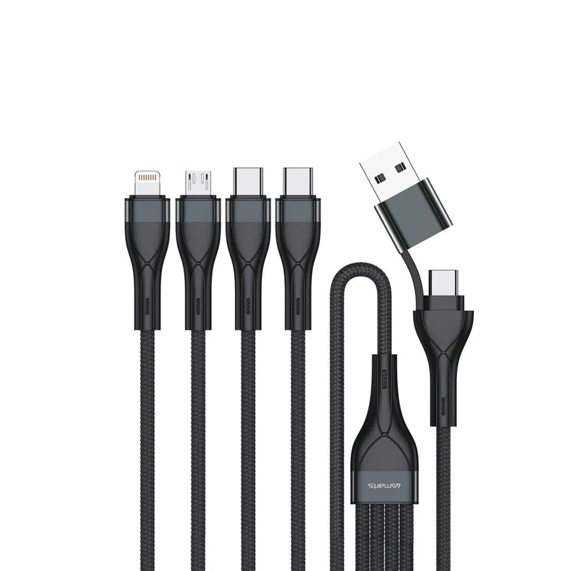 Snúra USB-C/A fjölhleðsla 15W 1,2m 4smarts