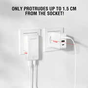 Hleðslutæki USB-C/A FlatPlug Duos 65W GaN 4smarts