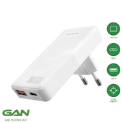 Hleðslutæki USB-C/A FlatPlug Duos 65W GaN 4smarts