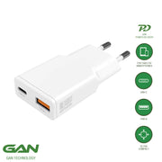 Hleðslutæki USB-C/A PDPlug DuosSlim 30W GaN 4smarts