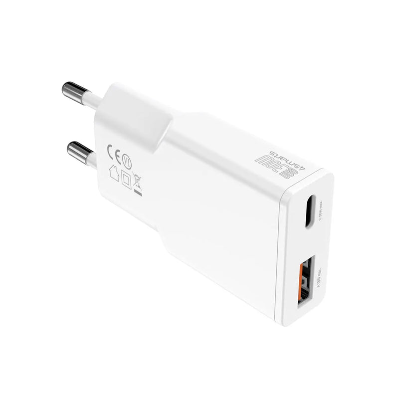 Hleðslutæki USB-C/A PDPlug DuosSlim 30W GaN 4smarts