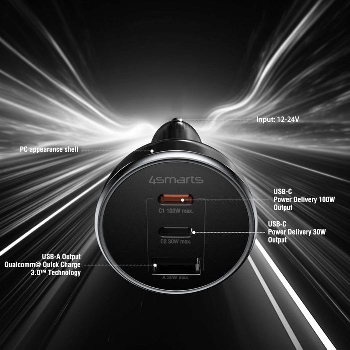 Bílhleðslutæki USB-2C/1A VoltRoad Ultimate 160W