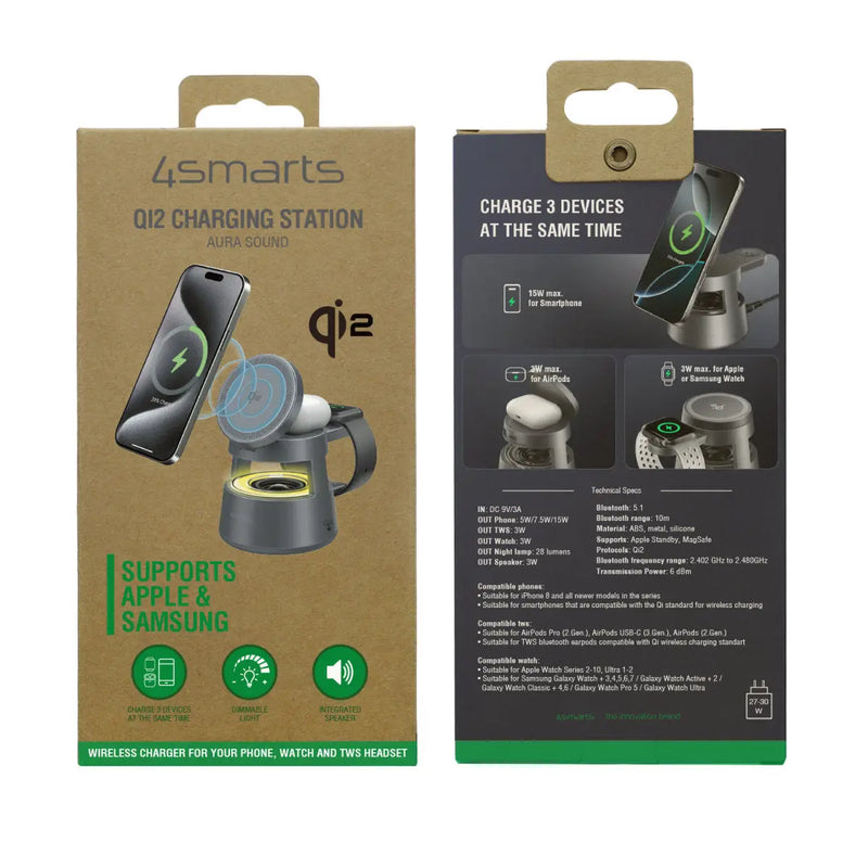 Hleðslustöð Qi2 Aura Sound 4smarts