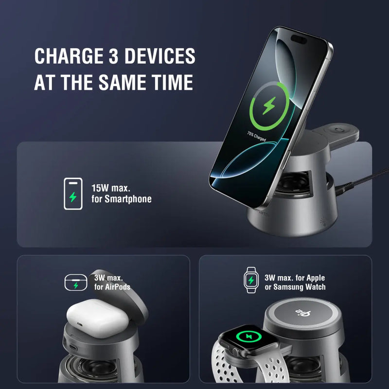 Hleðslustöð Qi2 Aura Sound 4smarts