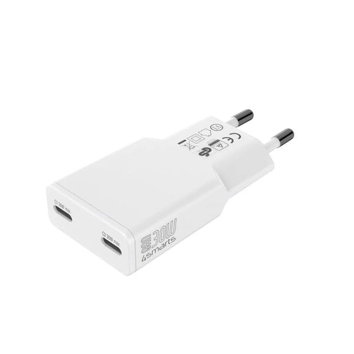 Hleðslutæki með tvöföldu USB-C PDPlug tengi 30W GaN 4smarts