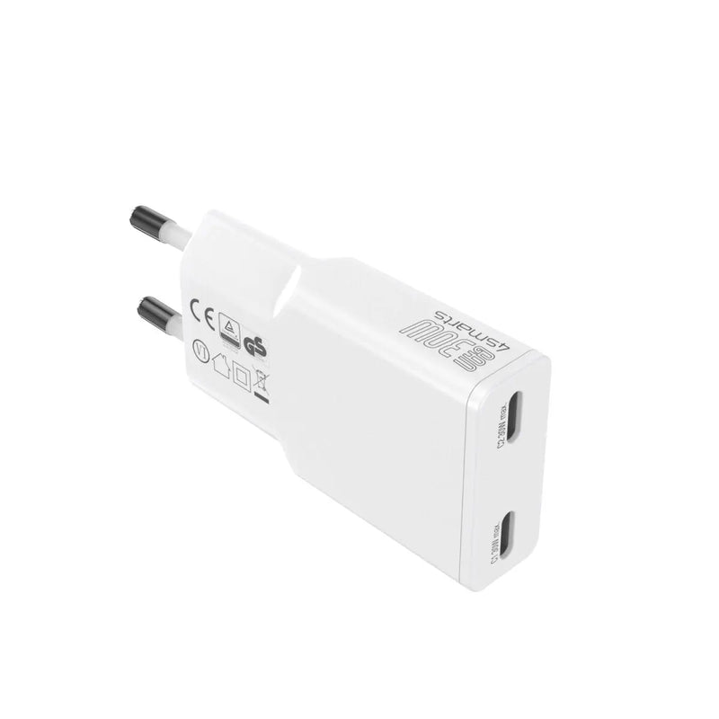 Hleðslutæki með tvöföldu USB-C PDPlug tengi 30W GaN 4smarts