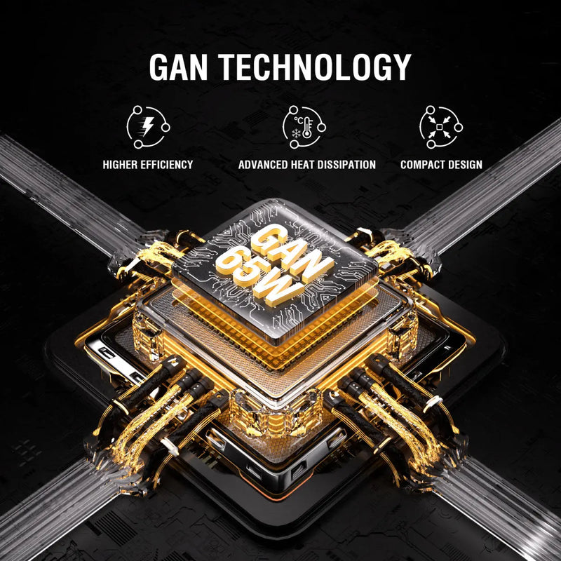 Hleðslutæki USB-2C FlatPlug Dual 65W GaN 4smarts