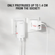 Hleðslutæki USB-2C FlatPlug Dual 65W GaN 4smarts