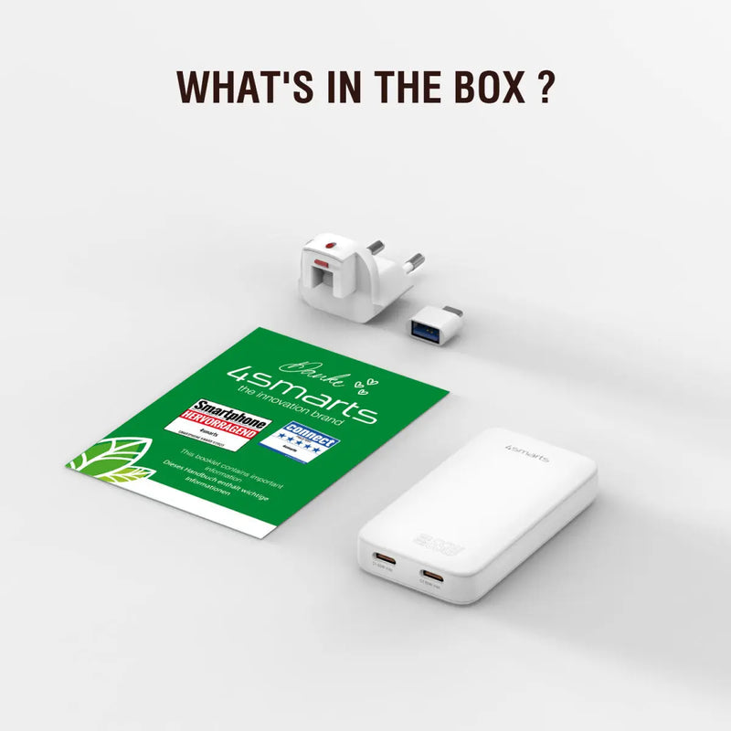 Hleðslutæki USB-2C FlatPlug Dual 65W GaN 4smarts