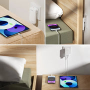 Hleðslutæki USB-2C FlatPlug Dual 65W GaN 4smarts