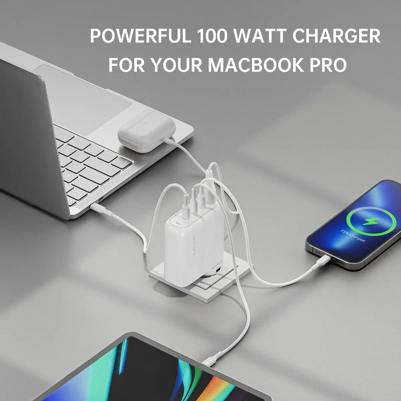 Ferðahleðslutæki USB-3C/1A Flex Pro 100W GaN 4smarts
