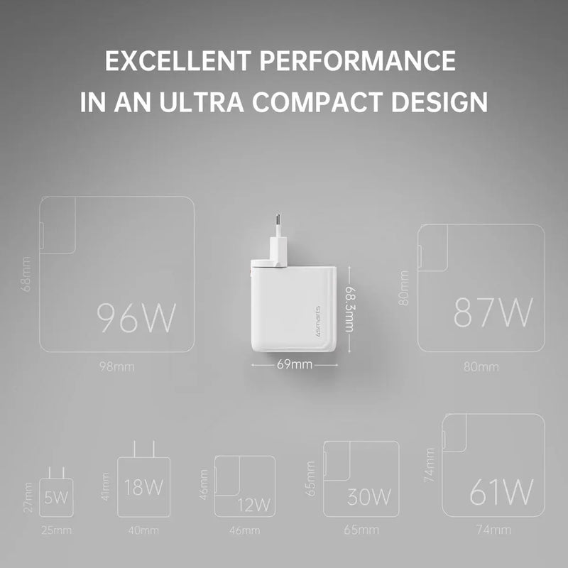 Ferðahleðslutæki USB-3C/1A Flex Pro 100W GaN 4smarts