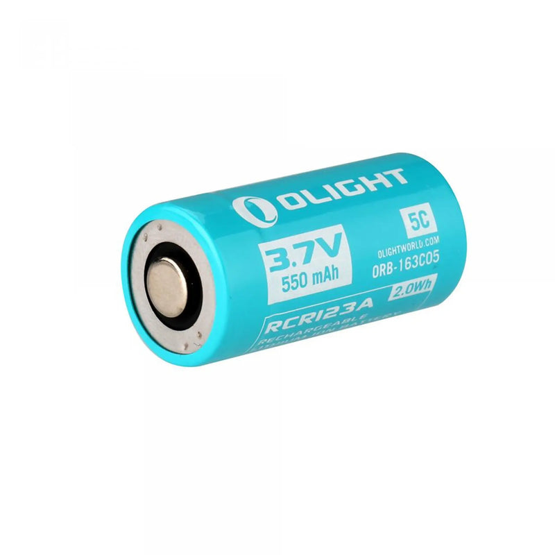 Sérhönnuð RCR123A hleðslurafhlaða 550mAh 3.7V Olight