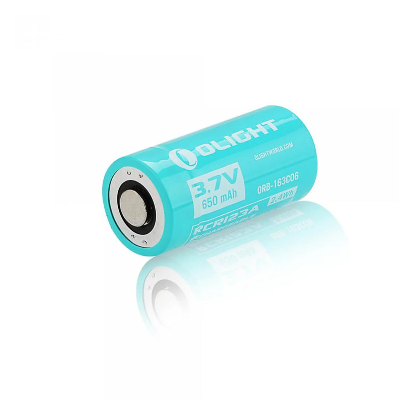 Sérhönnuð RCR123A hleðslurafhlaða 650mAh 3.7V Olight