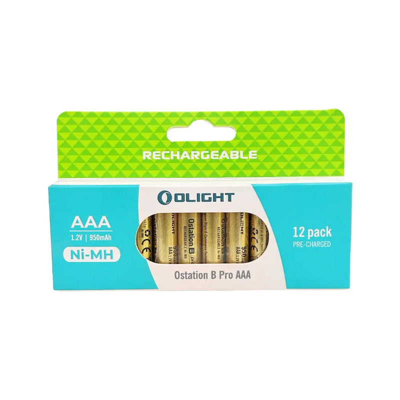 Ostation B pro afkastamiklar AAA hleðslurafhlöður 950mAh 12 stk. Olight