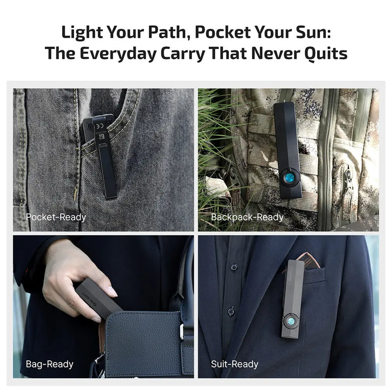 ArkPro Svart – Flatt EDC-vasaljós með mörgum ljósgjöfum Olight