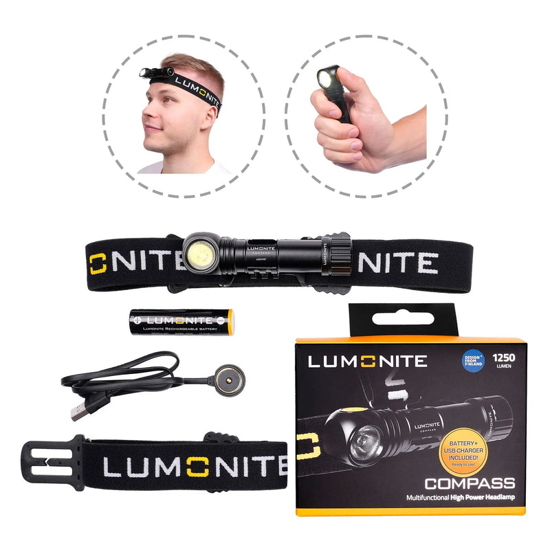 Compass 1.250 lm höfuðljós Lumonite