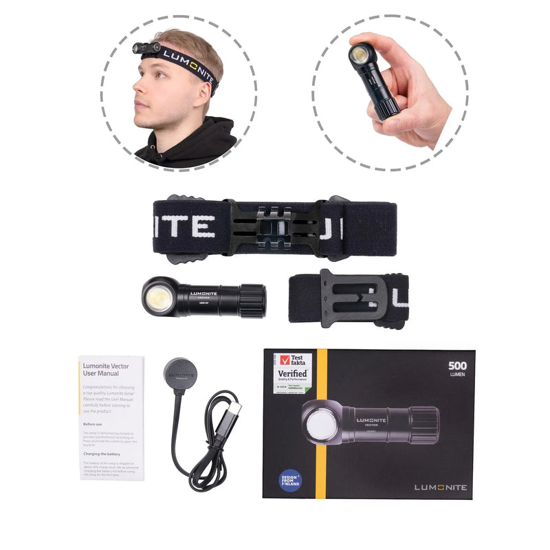 Vector 500 lm höfuðljós Lumonite