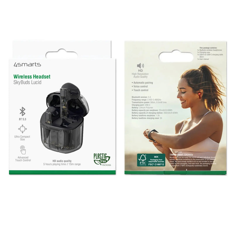 SkyBuds Lucid þráðlaus heyrnartól - Svört 4smarts